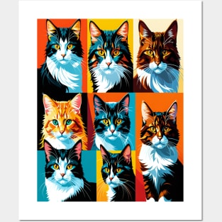 Pop Art Cat Portraits Posters and Art